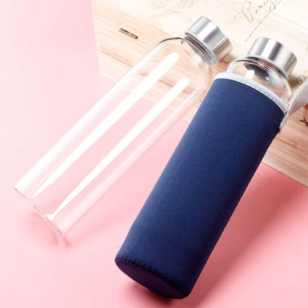 500ml Glass Water Bottle with Protective Sleeve