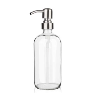 420ml Clear Glass Soap Dispenser with S/Steel Pump