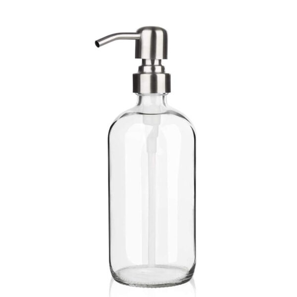 420ml Clear Glass Soap Dispenser with S/Steel Pump