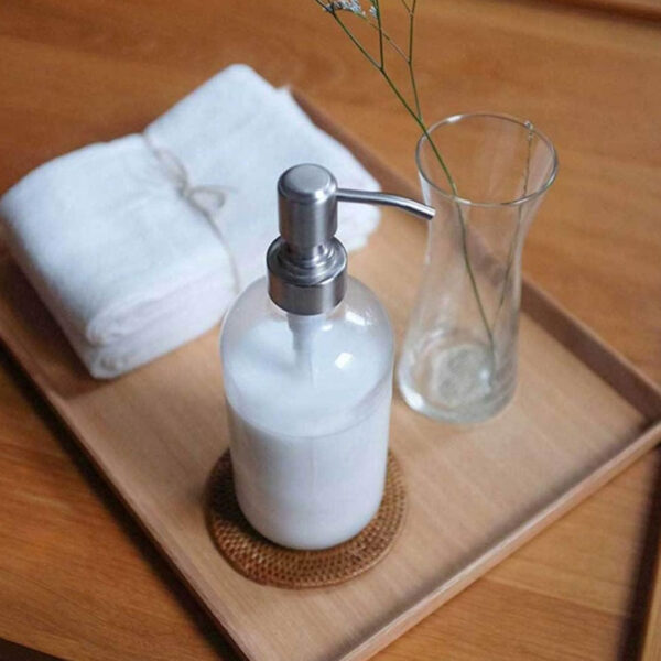 420ml Clear Glass Soap Dispenser with S/Steel Pump