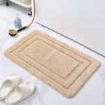 Soft Nonslip Bathroom Mats - Rectangular Border