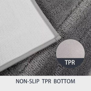 Soft Nonslip Bathroom Mats - Rectangular Border