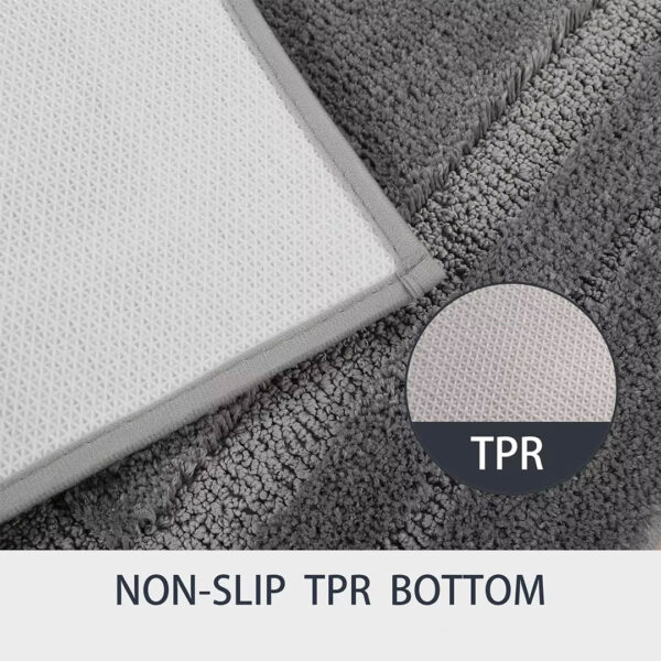 Soft Nonslip Bathroom Mats - Rectangular Border