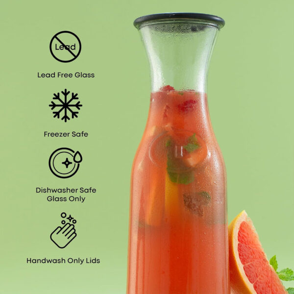 1L Glass Carafe with Plastic Lid