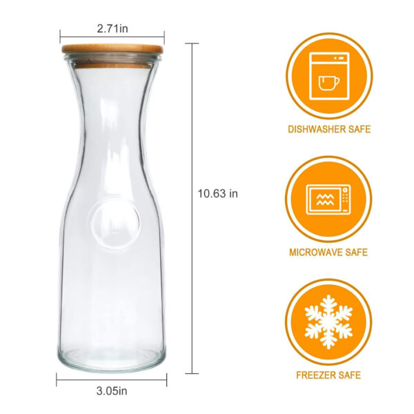 1L Glass Carafe with Wooden Lid