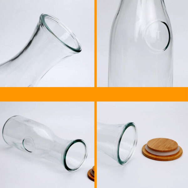 1L Glass Carafe with Wooden Lid