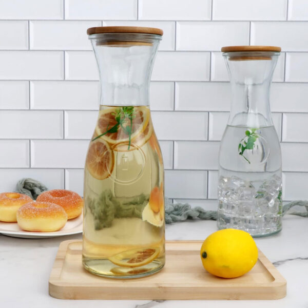 1L Glass Carafe with Wooden Lid