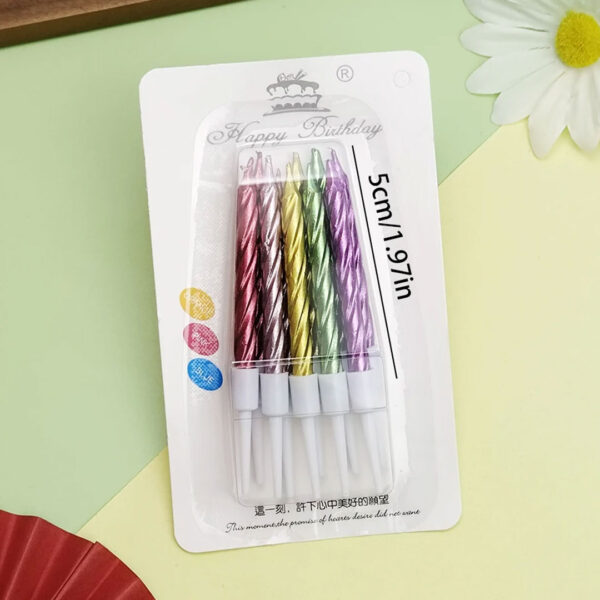 10pc Metallic Birthday Candle Set