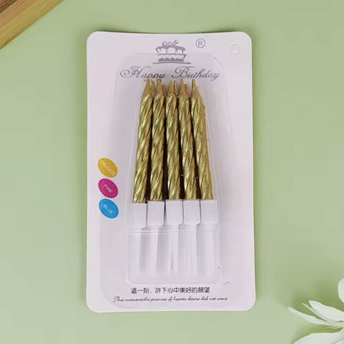 10pc Metallic Birthday Candle Set
