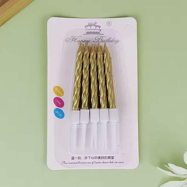 10pc Metallic Birthday Candle Set