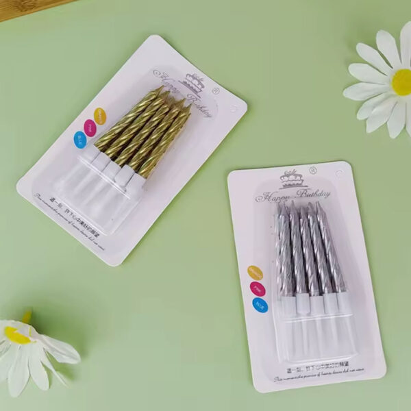 10pc Metallic Birthday Candle Set