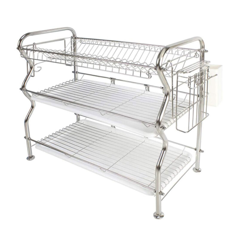 3-tier-steel-dish-rack-2 3 Tier Stainless Steel Dish Drying Rack