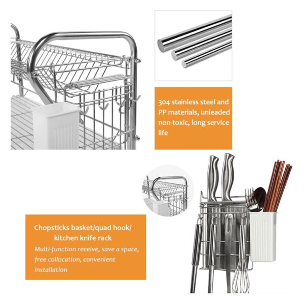 3 Tier Stainless Steel Dish Drying Rack