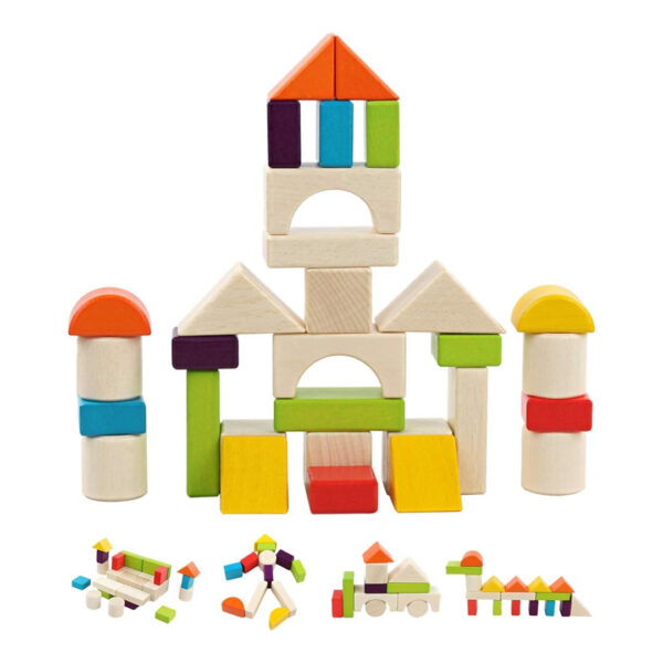 30pc Wooden Building Block Set for Kids