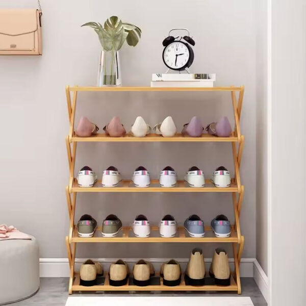 5 Tier Bamboo Folding Shoe Rack