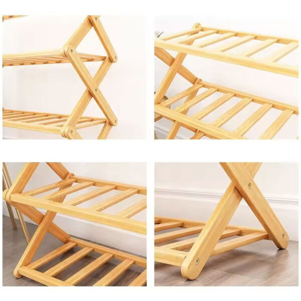 5 Tier Bamboo Folding Shoe Rack