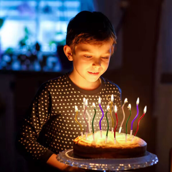 6pc Long Twisty Birthday Candle Set