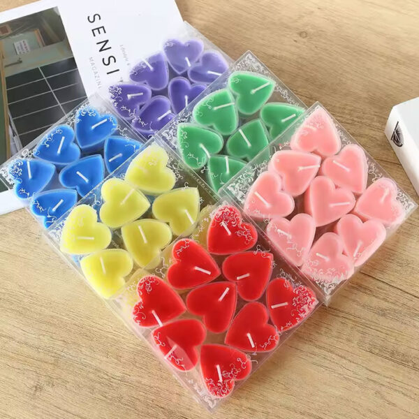 9pc Heart Shaped Tea Light Candle Set