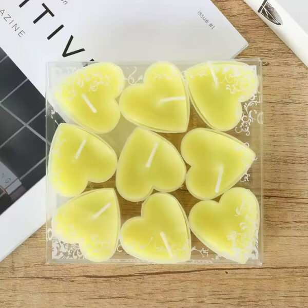 9pc Heart Shaped Tea Light Candle Set