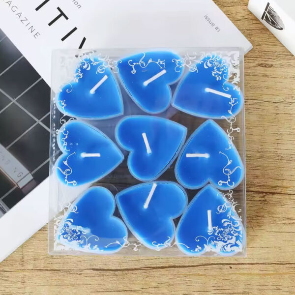 9pc Heart Shaped Tea Light Candle Set