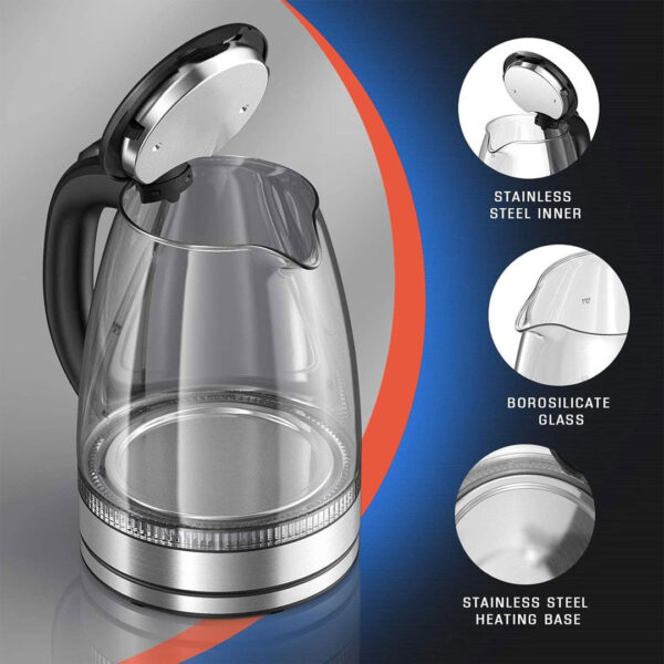1.8L Borosilicate Glass Electric Kettle