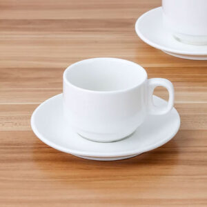 stackable cup and saucer set