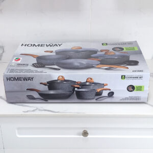 homeway-hw3682-cookware-set-2 8pc Granite Cookware Nonstick Set – HW3682 HOMEWAY
