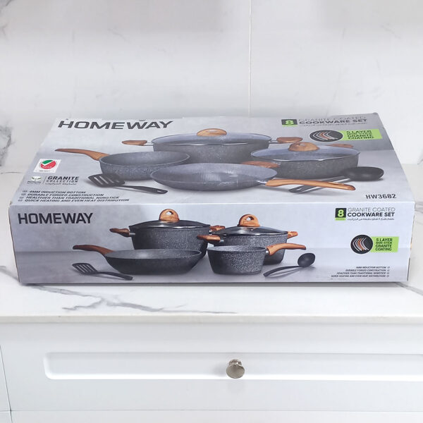 8pc Granite Cookware Nonstick Set – HW3682 HOMEWAY