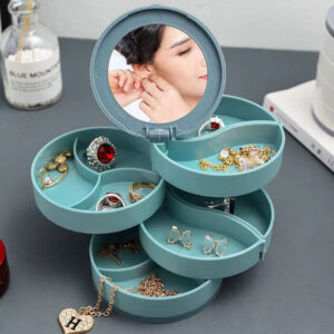 Rotating 4 Layer Jewellery Organizer with Mirror