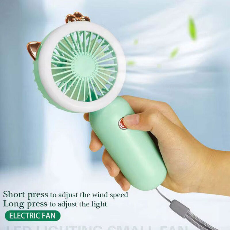 15cm Mini Rechargeable USB Fan with LED Light