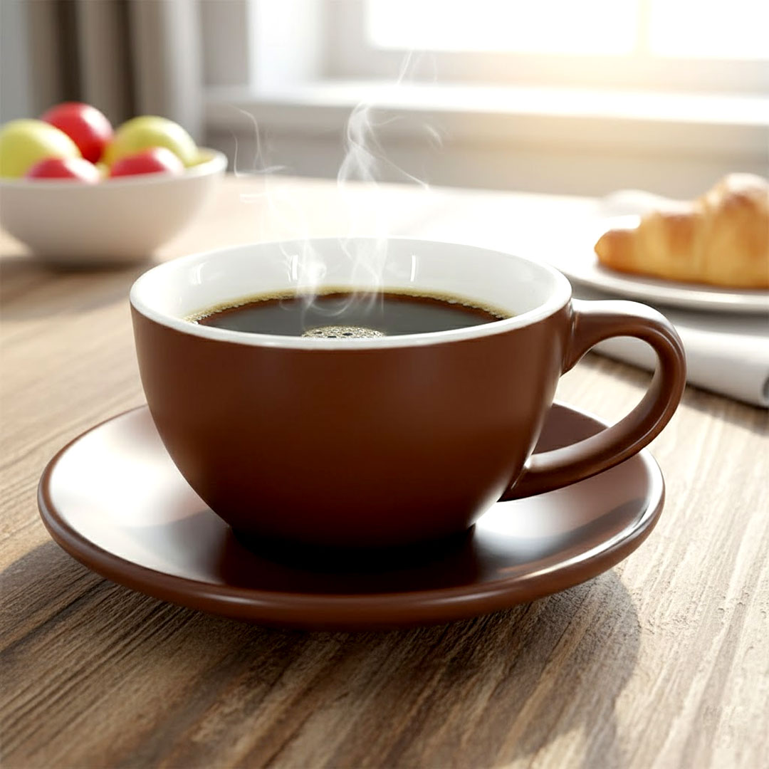 Brown Ceramic Cup and Saucer Set