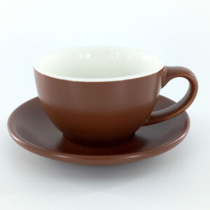 Brown Ceramic Cup and Saucer Set