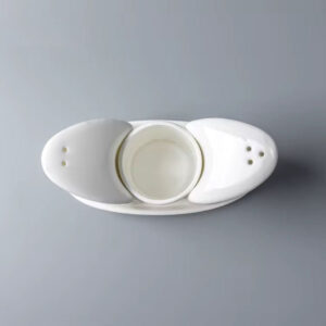 Curved Porcelain Salt and Pepper Shaker Set