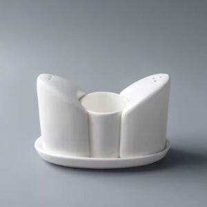 Curved Porcelain Salt and Pepper Shaker Set
