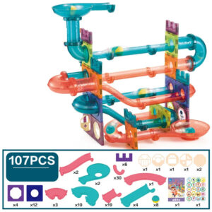 107pc Magnetic Marble Run Toy Set