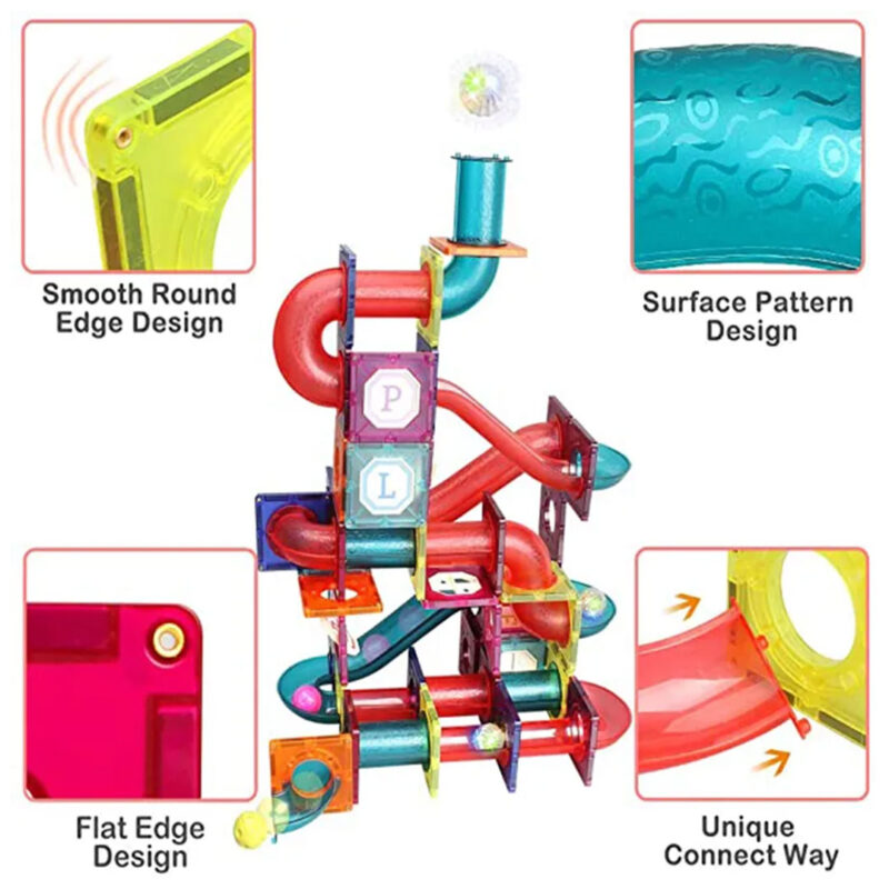107pc Magnetic Marble Run Toy Set