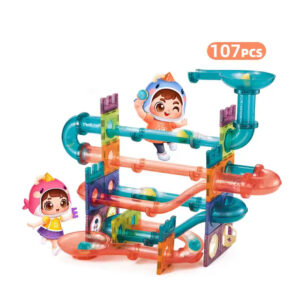 107pc Magnetic Marble Run Toy Set