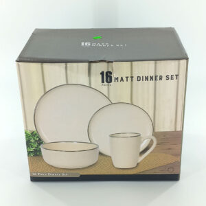 16pc Matte Black Dinner Set