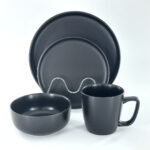 16pc Matte Black Dinner Set