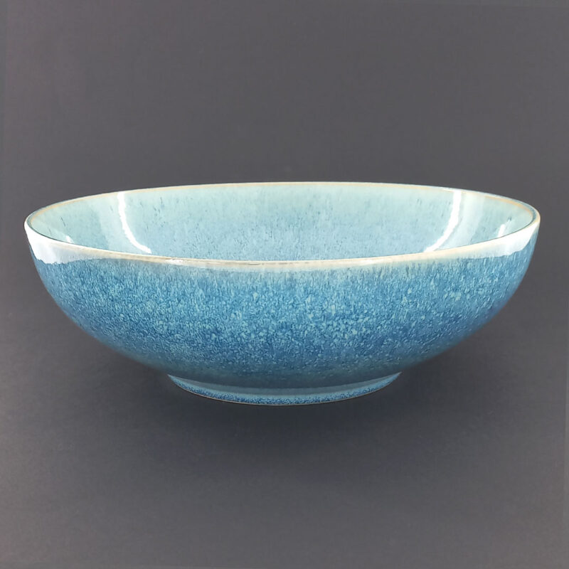 24cm Ceramic Serving Bowl - Light Blue Reactive Glaze