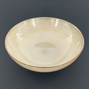 24.5cm Ceramic Serving Bowl - Speckled Beige Reactive Glaze