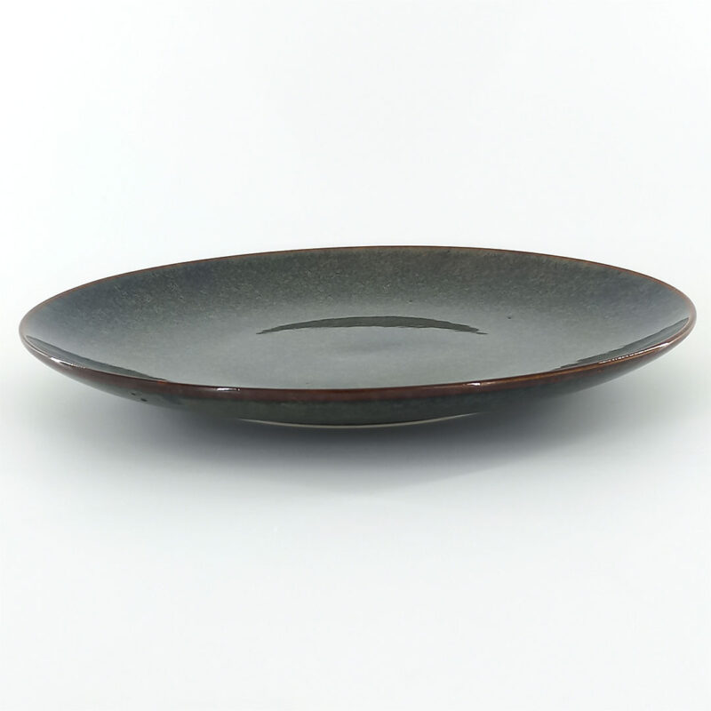 27cm Ceramic Dinner Plate - Dark Grey-Green Reactive Glaze