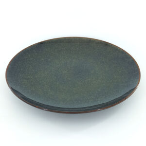 27cm Ceramic Dinner Plate - Dark Grey-Green Reactive Glaze