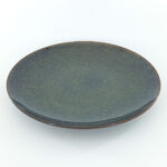 21cm Ceramic Side Plate - Dark Grey-Green Reactive Glaze