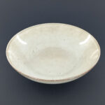 23cm Ceramic Deep Plate - Speckled Beige Reactive Glaze