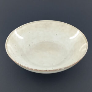 23cm Ceramic Deep Plate - Speckled Beige Reactive Glaze