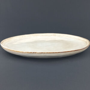 27cm Ceramic Dinner Plate - Beige Hand-Finished
