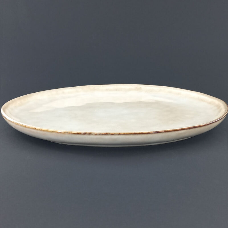 27cm Ceramic Dinner Plate - Beige Hand-Finished