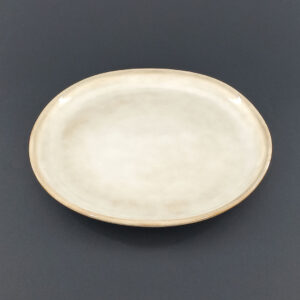 21cm Ceramic Side Plate - Beige Hand-Finished