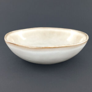 18.8cm Ceramic Bowl - Beige Hand-Finished
